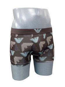 Boxer Emporio Armani de Microfibra estampado en marrón chocolate