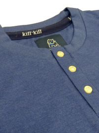Pijama Kiff-kiff con bolsillo en el pecho en azul y beige