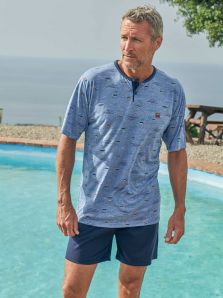 Pijama Massana de verano estampado con motivos playeros