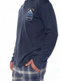 Pijama Muydemi combinado azul con puños