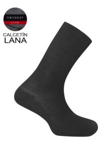 Calcetín de lana Tentesolo de Punto Blanco en gris antracita