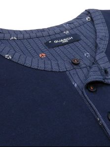 Pijama Guasch Algodón azul marino con puños y bolsillo en el pecho