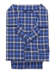 Pijama Guasch en Franela de Algodón a cuadros en azul