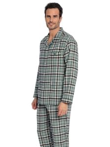 Comprar online Pijama Guasch en Franela de Algodón a cuadros en verde