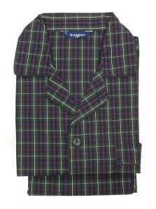 Pijama Guasch Tela en Algodón popelín verde a cuadros