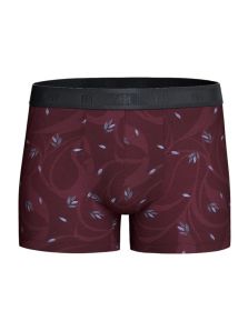 Compra ahora Impetus: dos bóxers premium, uno gris liso y otro con estampado vegetal en burdeos.