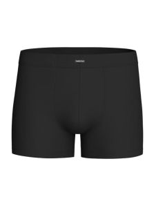 Pack doble Impetus en Lyocell: un calzoncillo negro liso y otro con rayas azules.