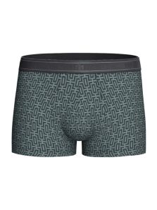 Compra ahora Impetus: dos bóxers premium, uno azul liso y otro con print geométrico.