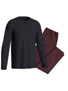 Pijama Impetus en modal y fibra térmica con estampado de ajedrez