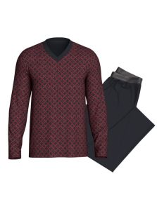 Pijama Impetus en modal y fibra térmica con estampado de ajedrez