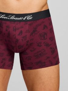 El Pack 2 Boxers Levi’s con estampado del Oeste en burdeos y otro liso negro marca tendencia.