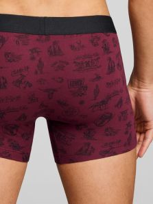 Atrévete con el Pack 2 Boxers Levi’s con estampado del Oeste en burdeos y otro liso negro.
