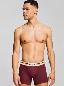 Pack 2 Boxers Levi’s burdeos y negro con cinturilla bicolor y logo en relieve, diseño que destaca.