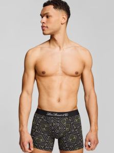 Marca la diferencia con el Pack 2 Boxers Levi’s con estampado geométrico y otro liso en negro, con nueva cinturilla estilo retro Levi Strauss.