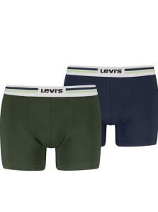 Pack 2 Boxers Levi´s azul y verde con cinturilla bicolor