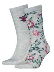Pack de 2 pares de calcetines Levi´s con estampado vegetal en gris jaspeado