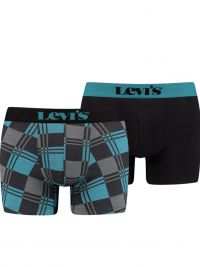Pack 2 Boxers Levi´s en marino y cuadros con gris