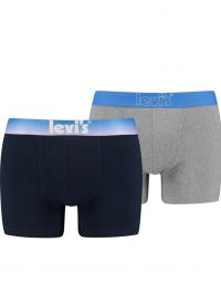 Pack 2 Boxers Levi´s en azul marino y gris y cinturilla tornasolada en azul