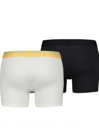 Pack 2 Boxers Levi´s en blanco y negro y cinturilla tornasolada en amarillo