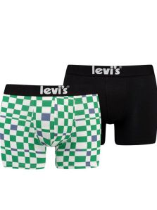 Pack 2 Boxers Levi´s a cuadros y negro con cinturilla contrastada