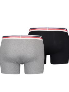 Pack 2 Boxers Levi´s en gris y negro con cinturilla bicolor