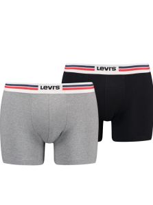 Pack 2 Boxers Levi´s en gris y negro con cinturilla bicolor