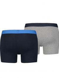 Pack 2 Boxers Levi´s en marino y gris con goma vista contrastada
