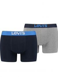 Pack 2 Boxers Levi´s en marino y gris con goma vista contrastada