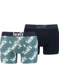 Pack 2 Boxers Levi´s en turquesa con logo grande y azul marino