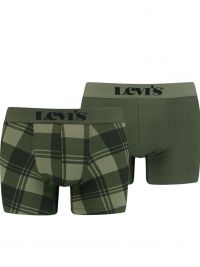 Pack 2 Boxers Levi´s verde caqui liso y con cuadros
