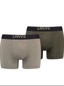 Pack 2 Boxers Levi´s en piqué khaki y verde liso