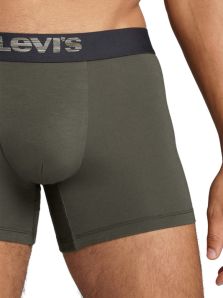 Oferta exclusiva online: Pack 2 Boxers Levi's en piqué khaki y verde liso, ¡hazte con él!