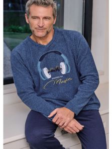 Pijama Massana en Terciopelo o Velour en azul petróleo 