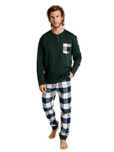 Pijama Muydemi algodón interlock en verde con tapeta