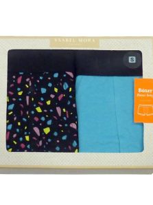 Pack Calzoncillos Ysabel Mora en turquesa y negro estampado