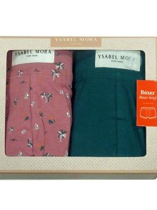 Pack Calzoncillos Ysabel Mora en color salmón estampado y verde