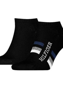 Pack de 2 p. de calcetines sneackers mod. HILFIGER TAB en negro