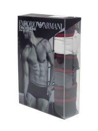 3 Pack Boxers Emporio Armani en blanco, gris y negro