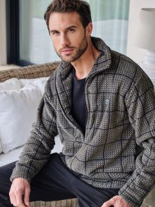 Parka Polar Massana Corta a cuadros en gris