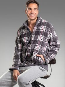 Parka Polar Pettrus Man Coralina Gris Oscuro a cuadros