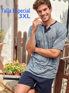 Talla Especial - Pijama Massana de verano estampado con motivos marinos