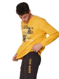 Pijama juvenil LOIS amarillo afelpado con puños
