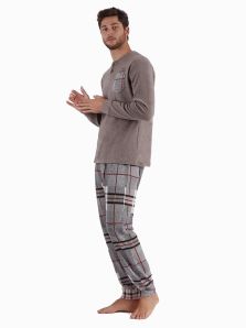 Pijama ADMAS en algodón punto milano con bolsillo en el pecho