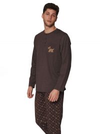 Pijama Admas en marrón con bolsillo en el pecho