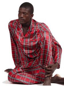 Pijama Admas de Raso Scottish en cuadros rojo