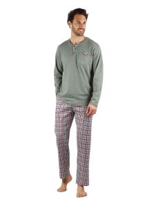 Pijama Admas mod. Leaf en verde y pantalón de villela