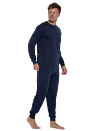 Pijama clásico de algodón con puños de Punto Blanco Homewear
