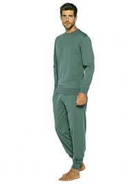 Pijama Punto Blanco Organix de Algodón en verde con puños