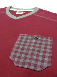 Pijama Barandi en algodón con puños en granate