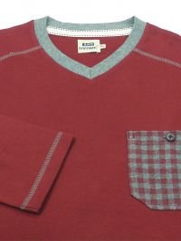 Pijama Barandi en algodón con puños en granate